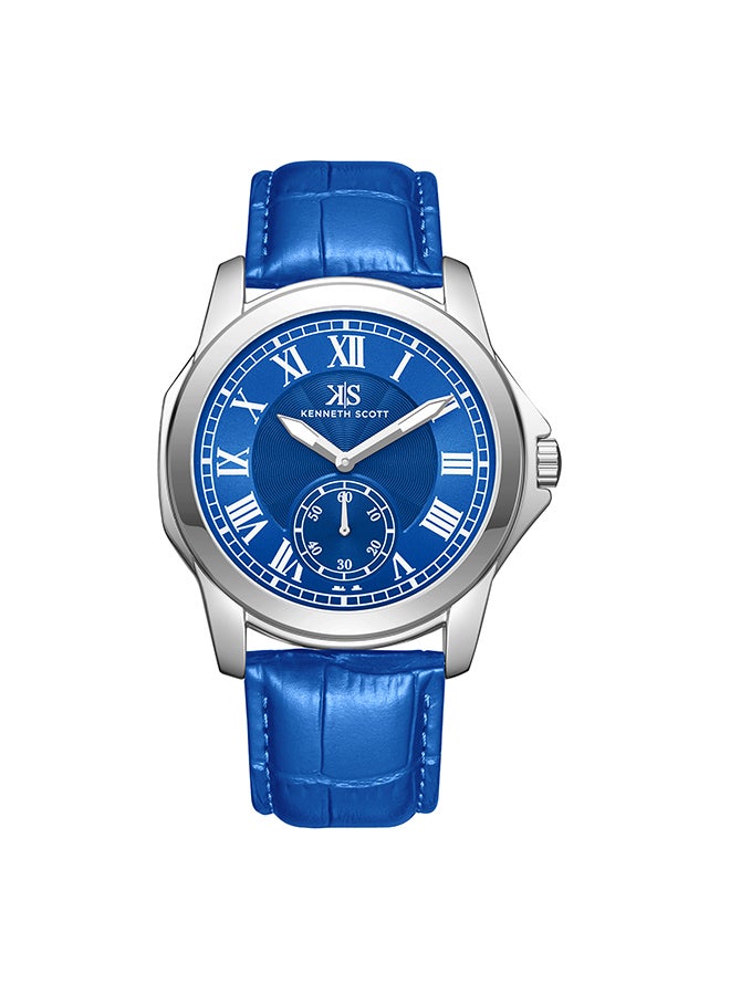 Kenneth Scott Men's Blue  Dial Analog Watch - K24018-SLNN