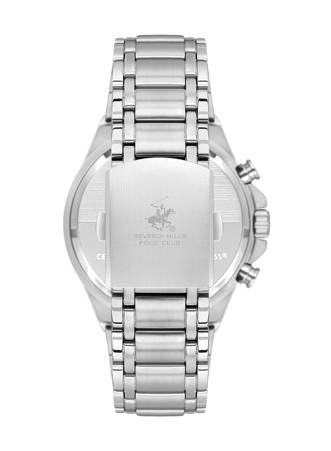 Beverly Hills Polo Club Men's Watch, Multi Function Display and Metal Strap - BP3612X.340, Silver