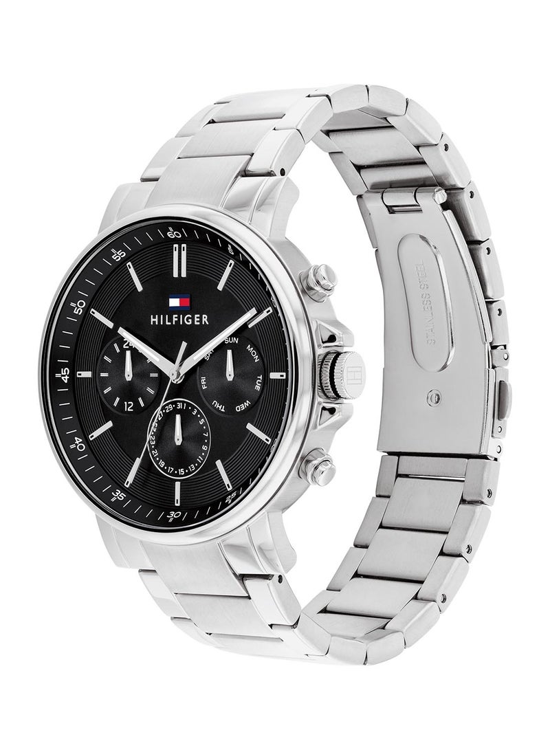 TOMMY HILFIGER ROUND ANALOG MEN'S BLACK CASE WATCH - 1710667