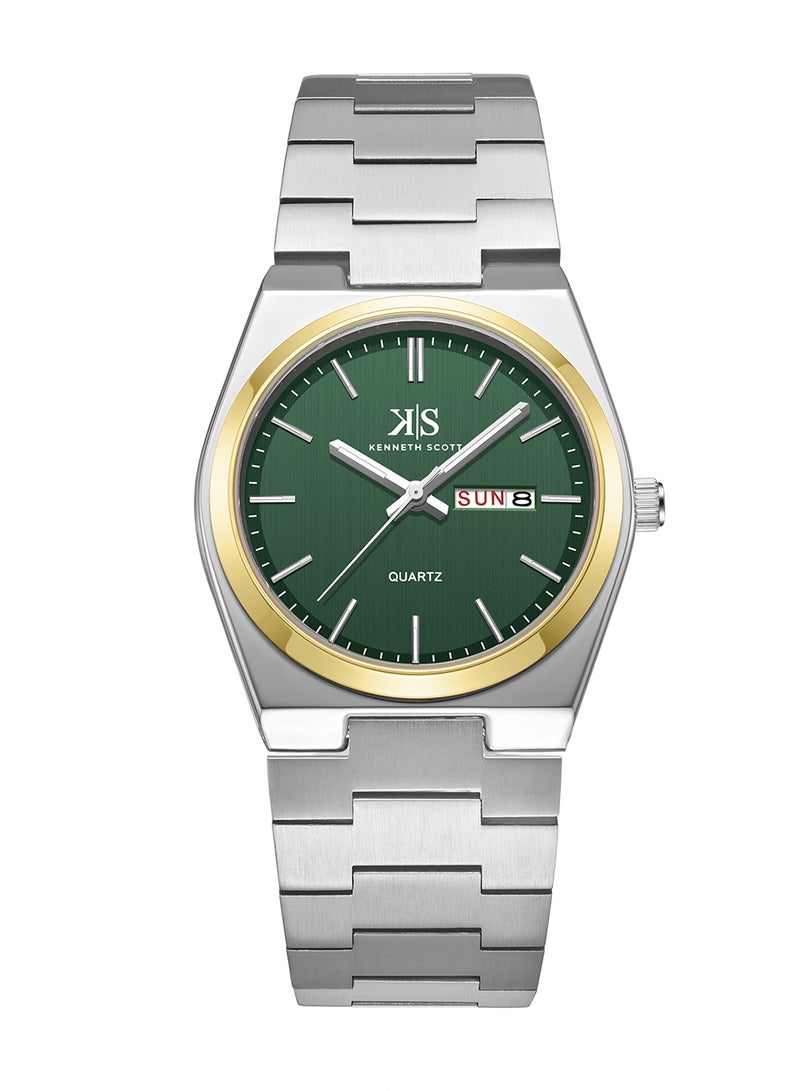 Men'S Watch, Analog Display And Stainless Steel Strap - K24011-Tbsh, Silver