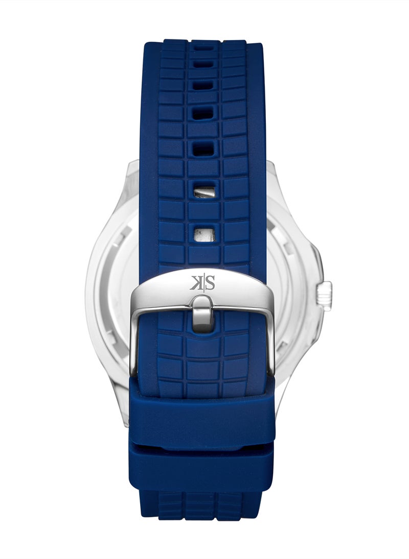 Kenneth Scott Men's Watch, Analog Display and Silicone Strap - K24014-SSNN, Blue