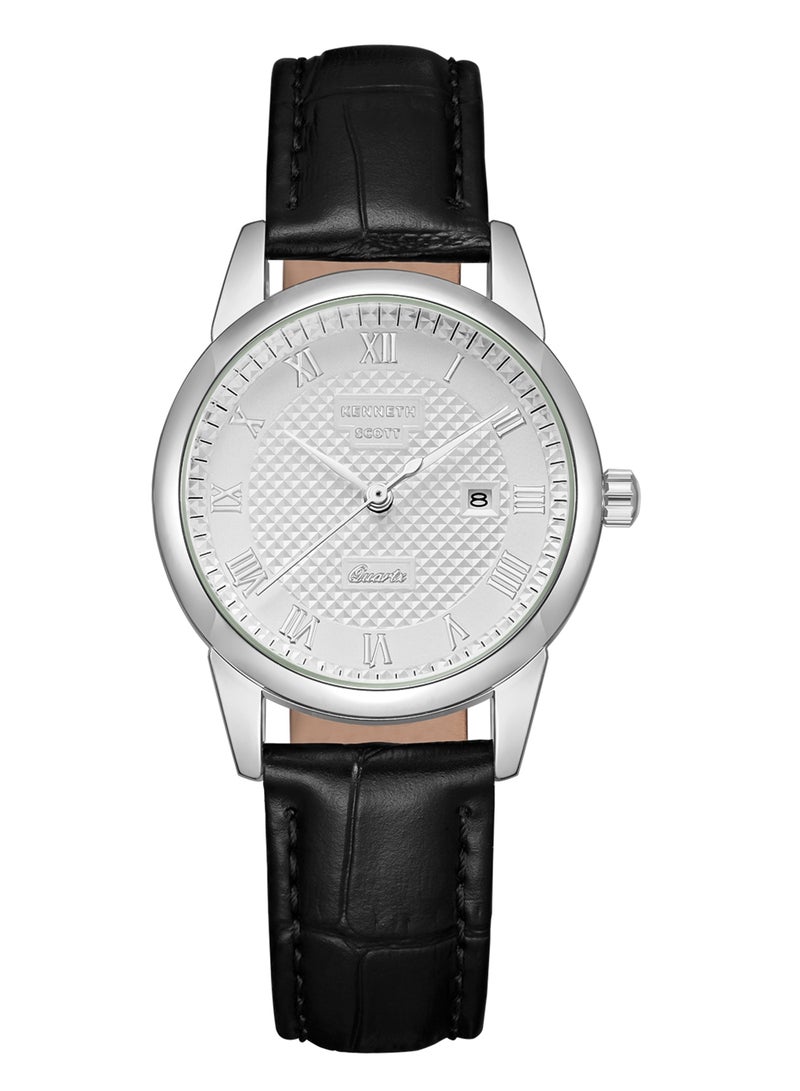 Women'S White Dial Analog Watch - K23530-Slbw