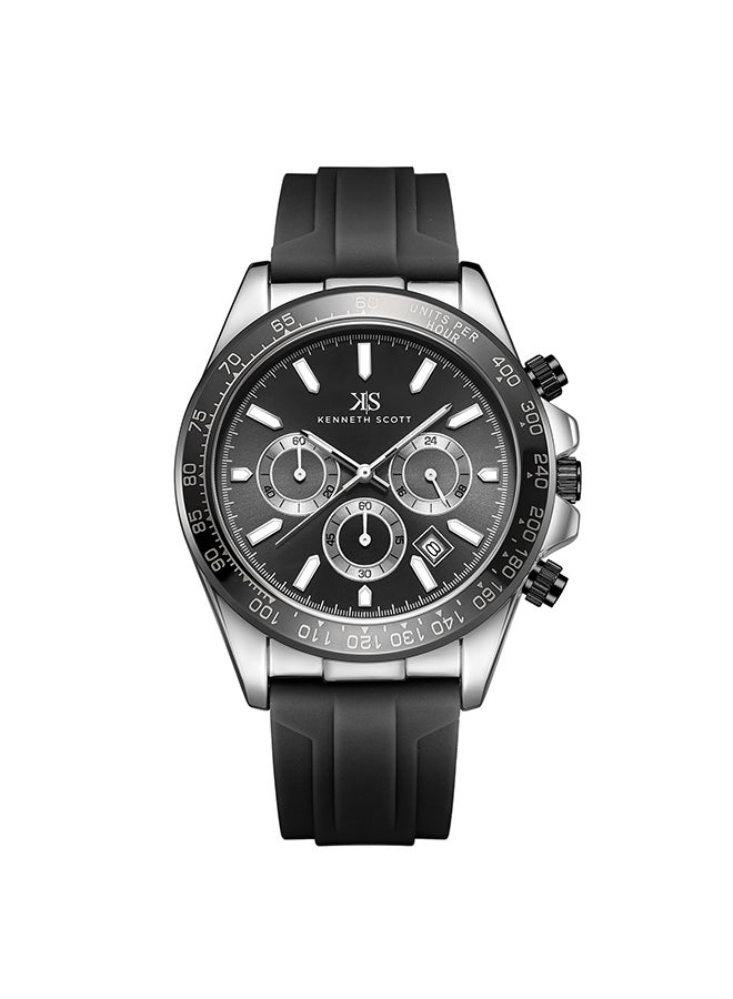 Kenneth Scott Men's Black Dial Chrono & Multi Function Watch - K23149-SSBB