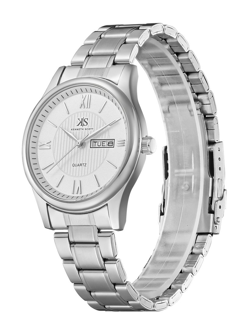 Men'S White Dial Analog Watch - K23029-Sbsw