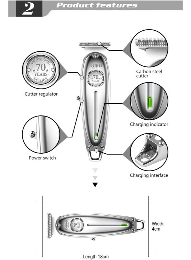 Professional Hair Clipper KM-1949 Multicolour