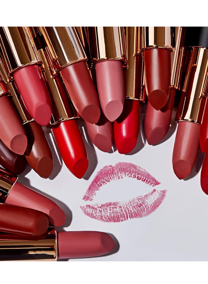 NATASHA MOOR Silk Suede Lipstick: Long-Lasting, Hydrating Semi-Matte Finish - Creamy, Cruelty-Free Formula - Silky Smooth and Highly Pigmented - Mirror for On-the-Go Glamour - MUSE