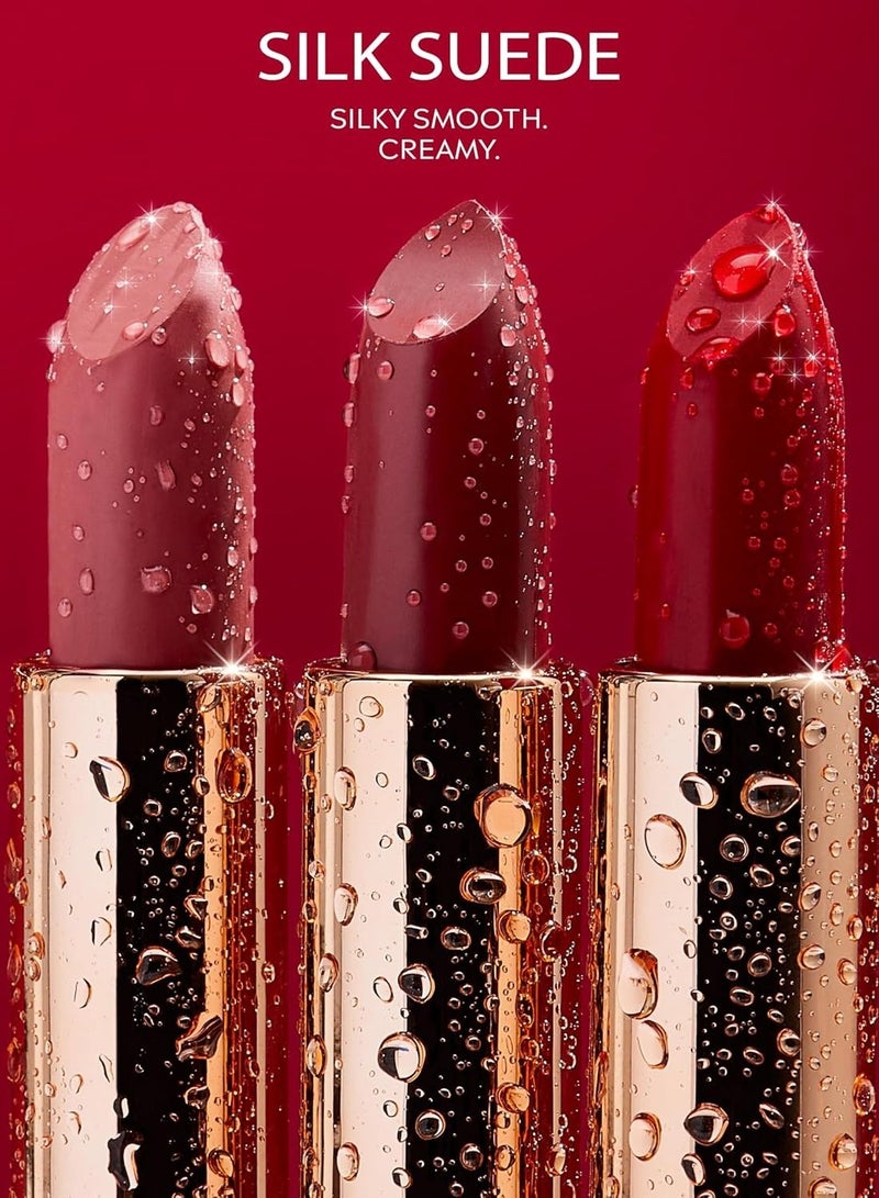 NATASHA MOOR Silk Suede Lipstick: Long-Lasting, Hydrating Semi-Matte Finish - Creamy, Cruelty-Free Formula - Silky Smooth and Highly Pigmented - Mirror for On-the-Go Glamour - MUSE