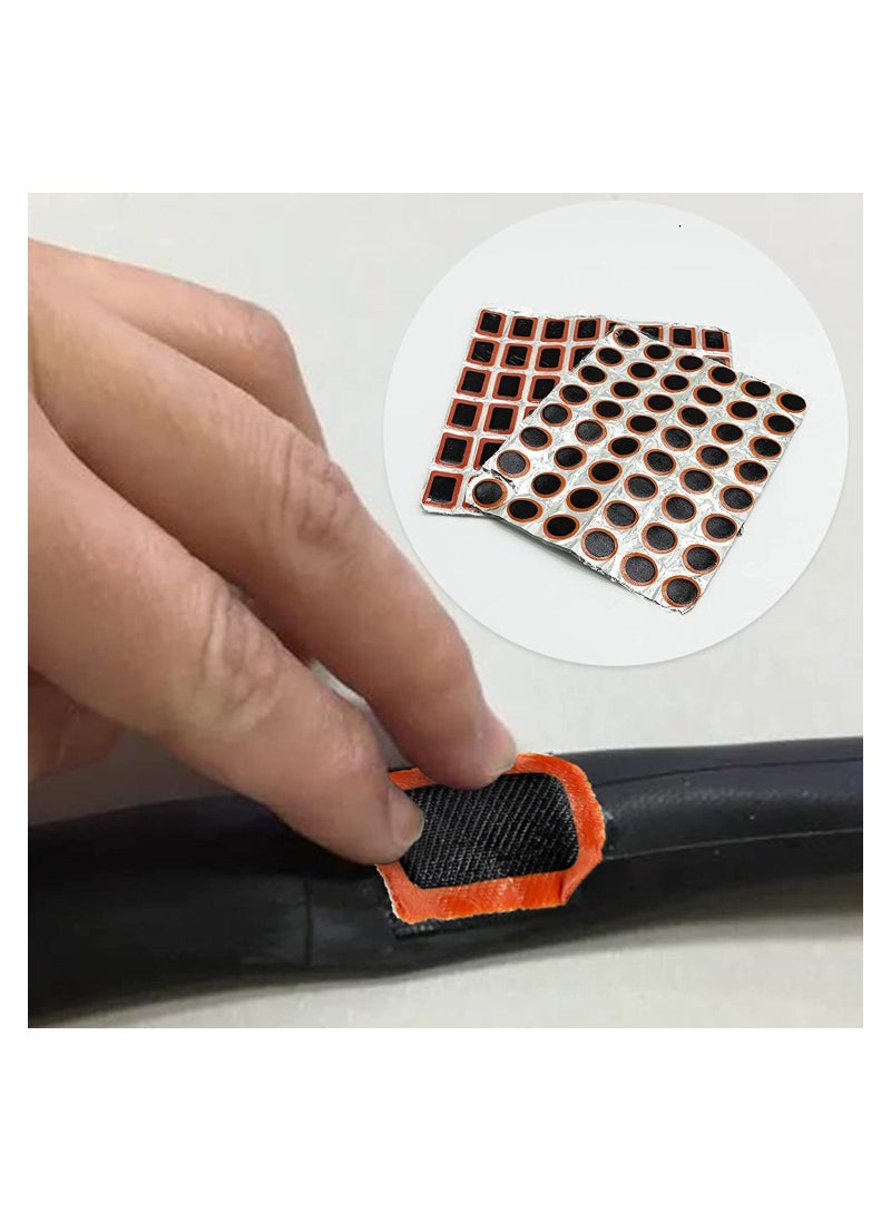 Puncture Repair Kit, 288 Pcs Square Patch+Round Patch, Bicycle Tube Puncture Rubber Patches, Bike Repair Patches, Inner Tube Puncture Repair Kit