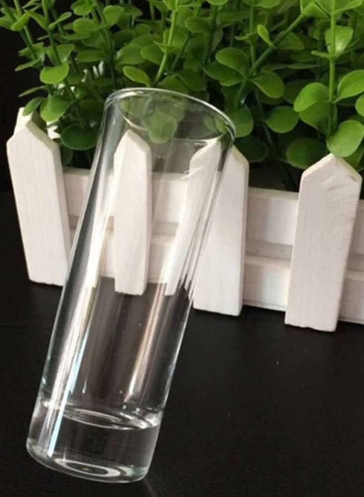 Set of 12 Clear Tall Shot Glasses - 2oz/60ml Heavy Base Round Rock Glasses - Reusable Party Glassware for Tasting Spirits, Cocktails, Espressos, and More