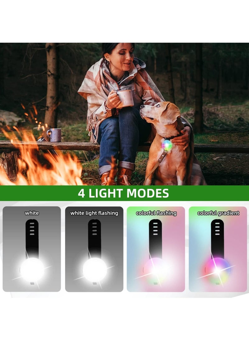 2 Pcs Dog Collar Lights, Led Light for Dog Collar Rechargeable Waterproof Safety Light IPX6 Waterproof & 4 Modes Light for Pet Pup Large Dogs for Night Walking (Black & Green)