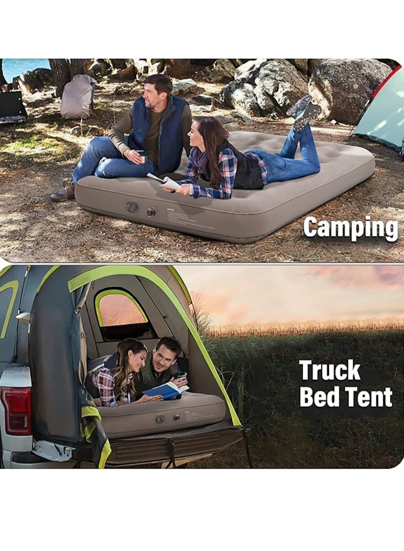 Inflatable Air Mattress Self-Inflating Sleeping Mats Single Air Bed with Built-in Pump Blow Up Mattress 300lb Capacity Inflation Airbed for Camping Home Trunk Bed Travel (Single Person/High)