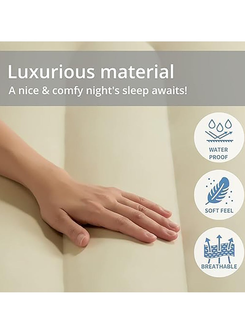 Inflatable Air Mattress Self-Inflating Sleeping Mats Single Air Bed with Built-in Pump Blow Up Mattress 300lb Capacity Inflation Airbed for Camping Home Trunk Bed Travel (Single Person/High)