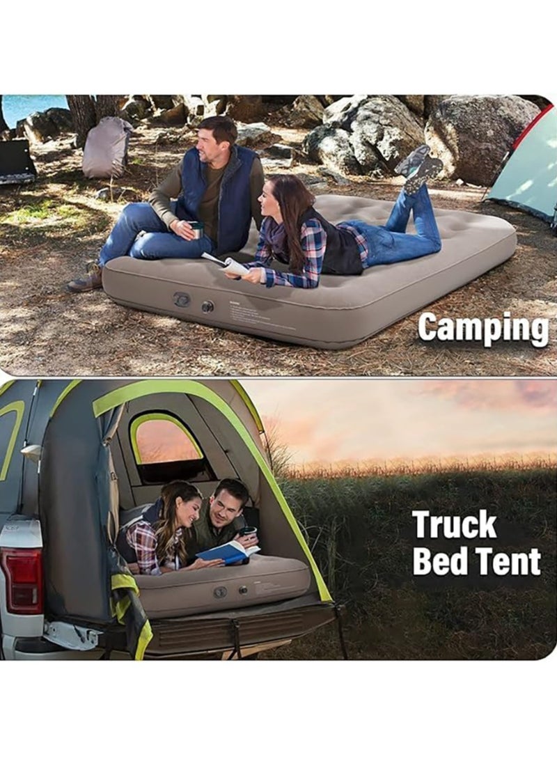 Inflatable Air Mattress Self-Inflating Sleeping Mats Twin Air Bed with Built-in Pump Blow Up Mattress 300lb Capacity Inflation Airbed for Camping Home Trunk Bed Travel (Double Person/Low)