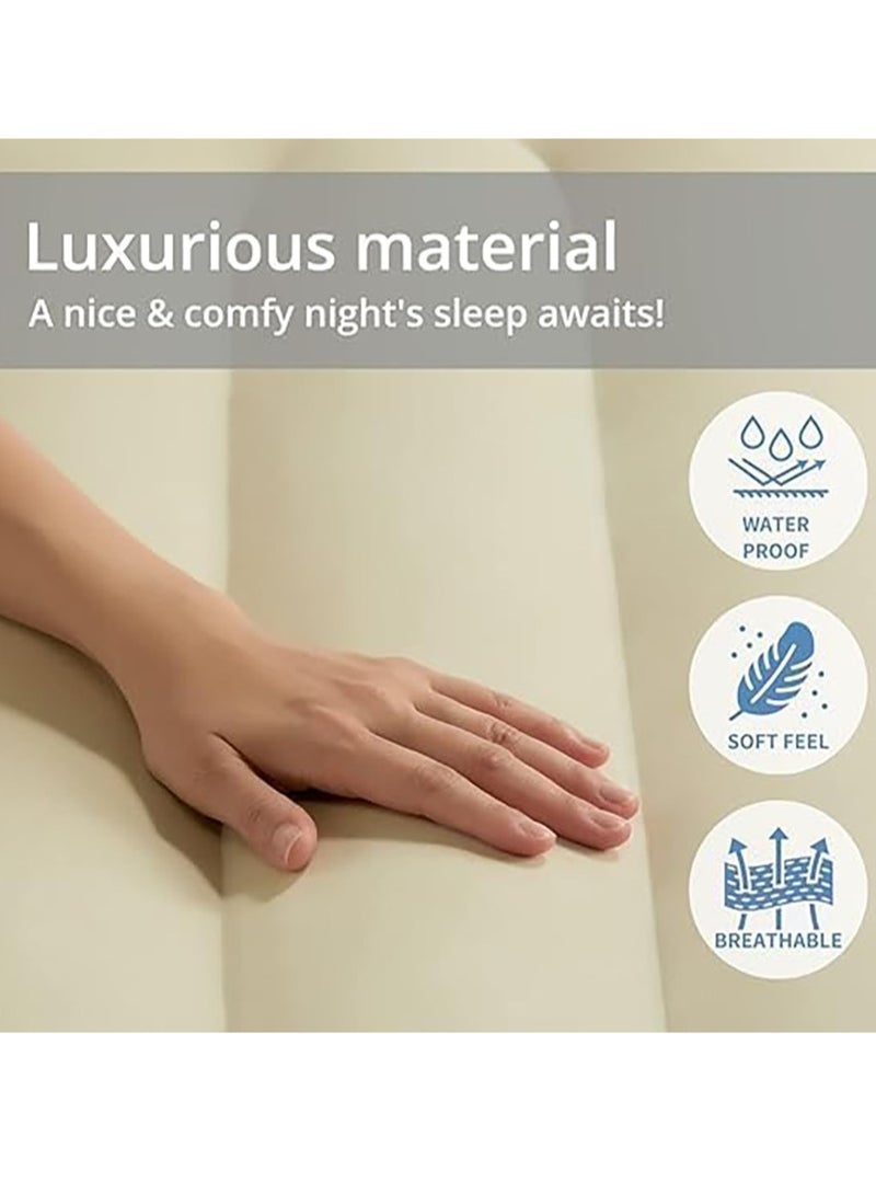 Inflatable Air Mattress Self-Inflating Sleeping Mats Twin Air Bed with Built-in Pump Blow Up Mattress 300lb Capacity Inflation Airbed for Camping Home Trunk Bed Travel (Double Person/Low)