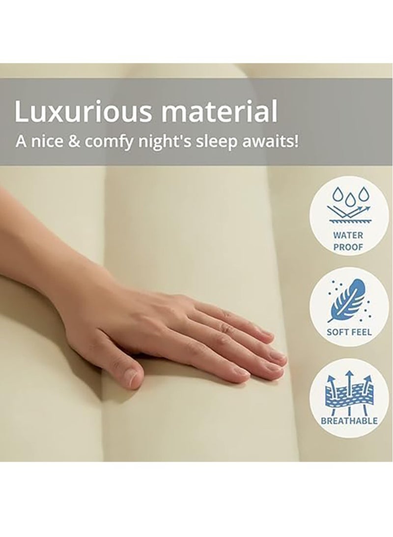 Air Mattress Self-Inflating Sleeping Pad Single Air Bed with Built-In Pump Air Mattress 300 Lbs Capacity Camping Home Luggage Bed Travel Air Bed (Single/Low)