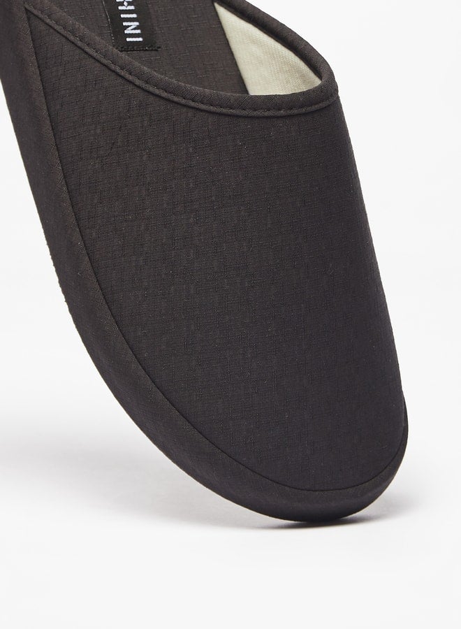 Men's Solid Slip-On Bedroom Slippers