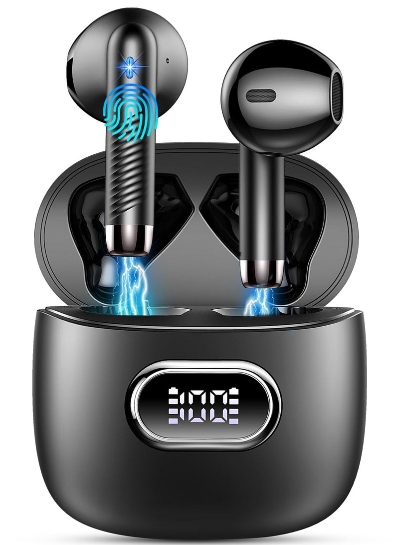Wireless Earbuds, Bluetooth 5.3 Headphones with Stereo Bass, 42H Playtime, In-Ear Earphones, Noise Cancelling, USB-C, LED Display, IP7 Waterproof Sport Headset for Android and iOS