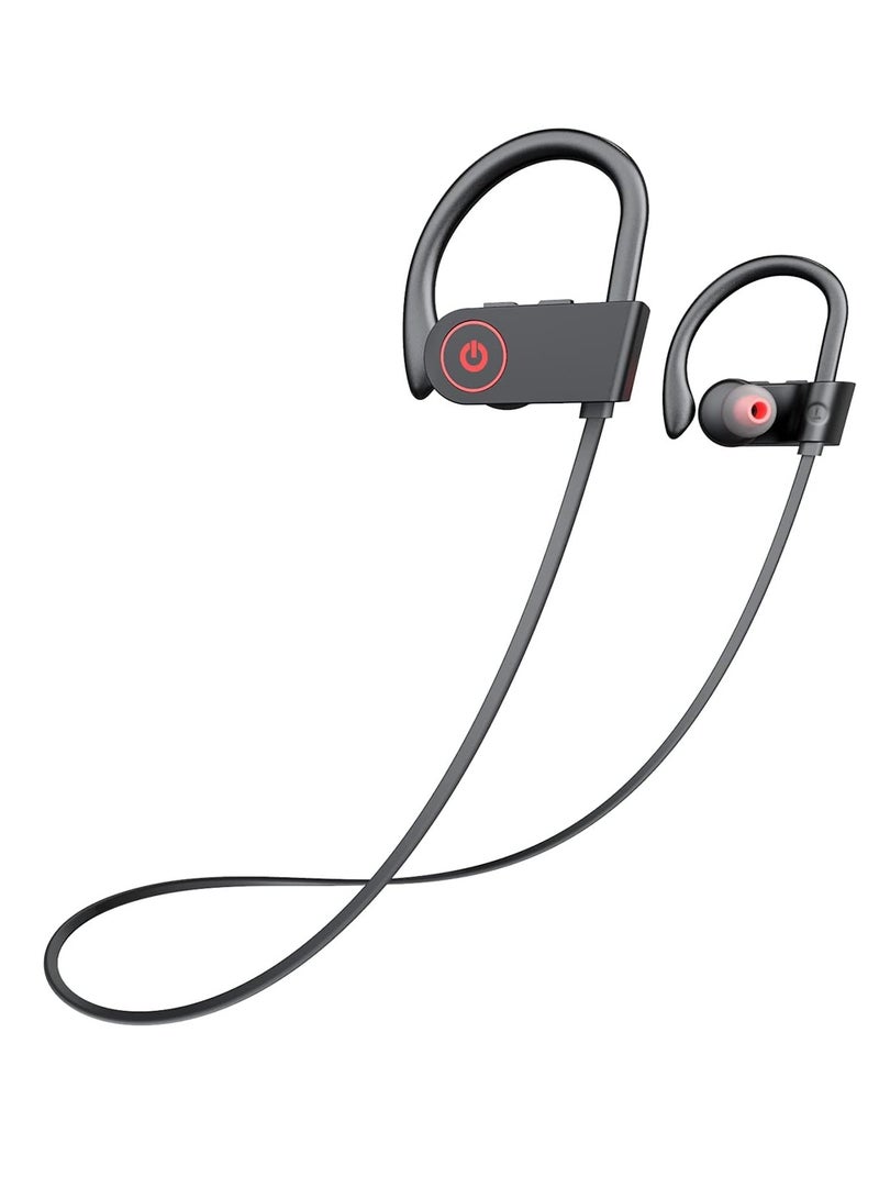 Neckband Bluetooth Headphones, 16 Hours Playtime Bluetooth Earbuds, Running Headphones with Clear Calls, Stereo Sound, In-Ear Earphones, IPX7 Waterproof Wireless Earbuds for Workout (Black)