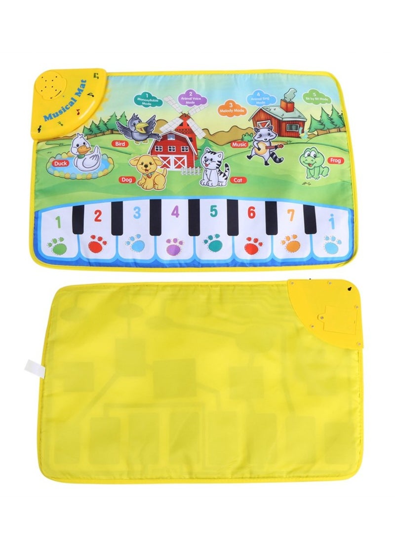 Piano Music Dance Mat, 60 x 39 cm Music Carpet Mat, Baby Music Mat Children Crawling Piano Carpet Educational Musical Toy Kids Gift