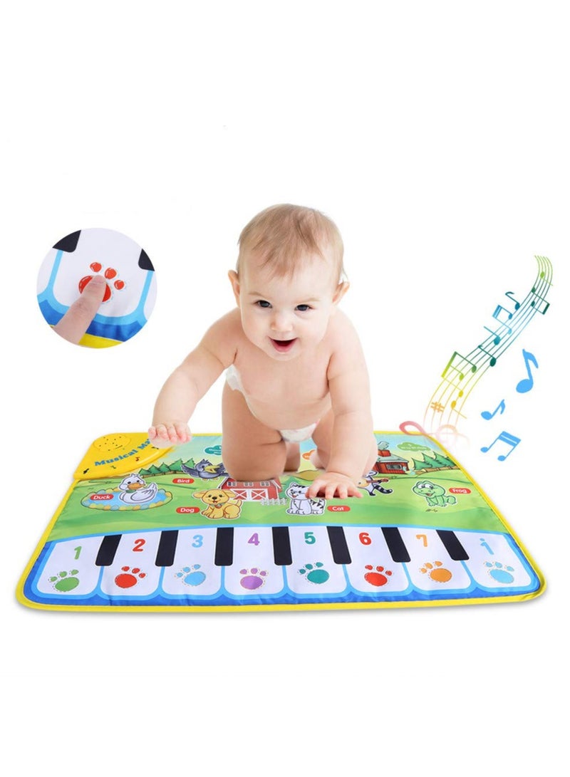 Piano Music Dance Mat, 60 x 39 cm Music Carpet Mat, Baby Music Mat Children Crawling Piano Carpet Educational Musical Toy Kids Gift