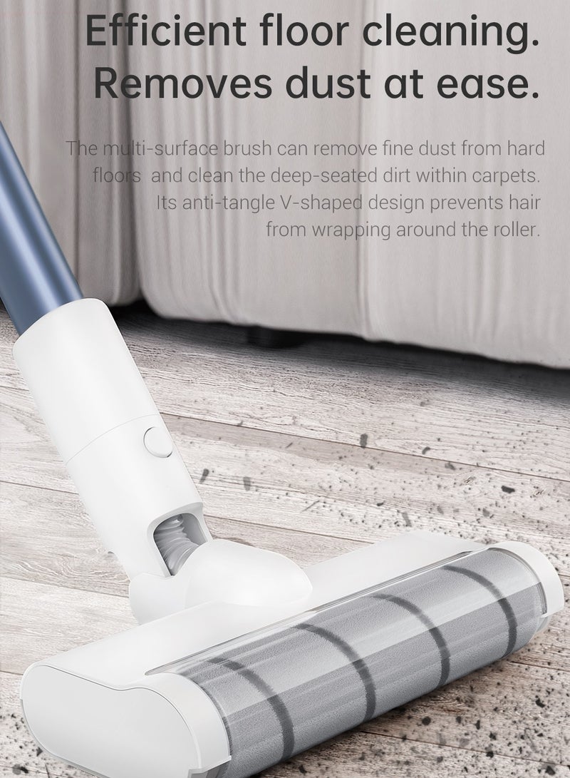 P10 Cordless Stick Vacuum, Cordless Vacuum Cleaner with 20Kpa 100AW Powerful Suction, 50 Minutes Long Runtime, Lightweight Stick Vacuum with Anti-Tangle Brush for Hard Floor, Carpet, Pet Hair 350 W P10 White