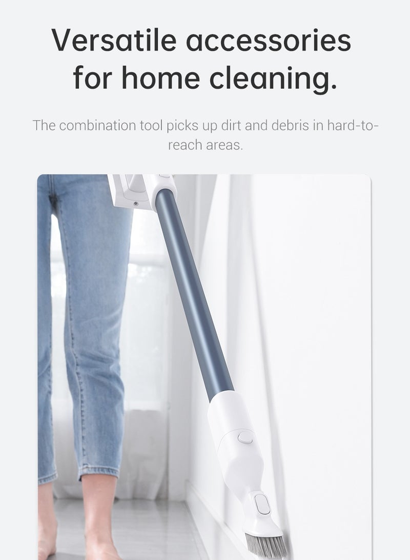 P10 Cordless Stick Vacuum, Cordless Vacuum Cleaner with 20Kpa 100AW Powerful Suction, 50 Minutes Long Runtime, Lightweight Stick Vacuum with Anti-Tangle Brush for Hard Floor, Carpet, Pet Hair 350 W P10 White