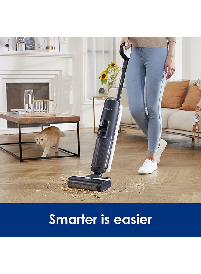 Floor One S5 Plus Wet And Dry Cordless Vacuum Cleaner And Mop With Edge cleaning, Suction With iLoop Smart Sensor Technology And Screen, Streak-Free And Self-Cleaning Dual Tank Feature 0.8 L 220 W FW131200AE Black