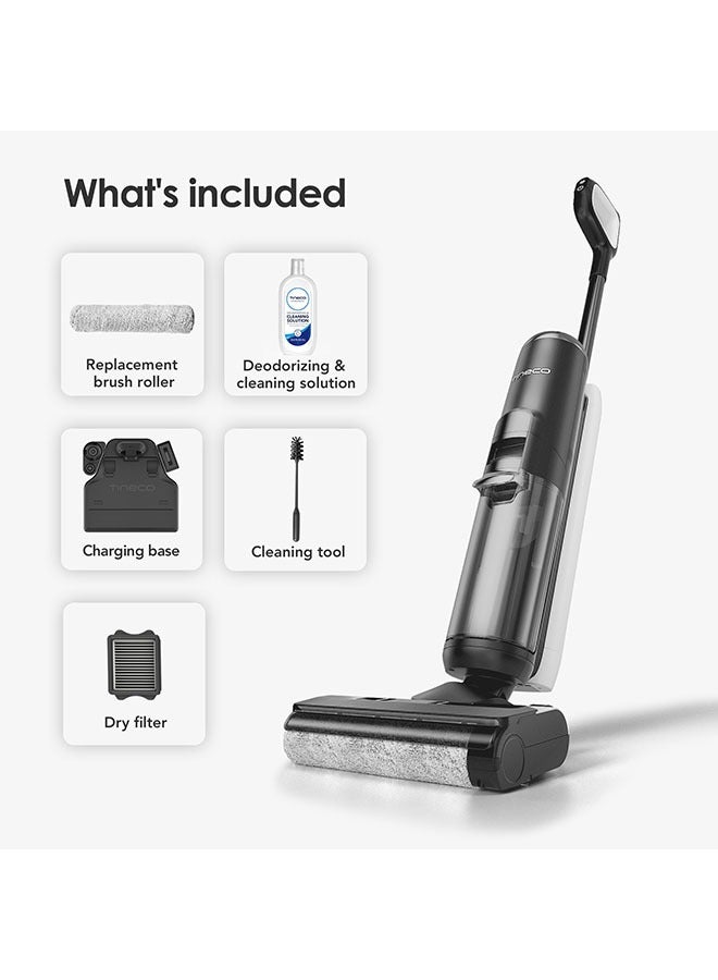 Floor One S5 Plus Wet And Dry Cordless Vacuum Cleaner And Mop With Edge cleaning, Suction With iLoop Smart Sensor Technology And Screen, Streak-Free And Self-Cleaning Dual Tank Feature 0.8 L 220 W FW131200AE Black