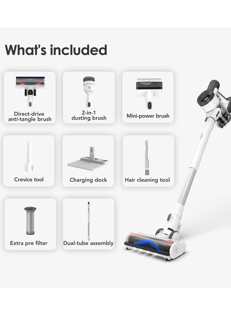 Pure One S15 Cordless Stick Vacuum Cleaner with Multiple Attachments and Powerful suction, iLoop Sensor technology with iLoop screen, Ultra-Quiet and Lightweight Design 0.5 L 500 W Pure ONE S15 ‎White/Black