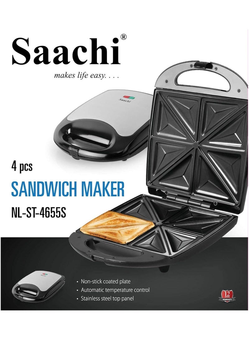 Saachi 4 Slices Sandwich Maker NL-ST-4655S Black