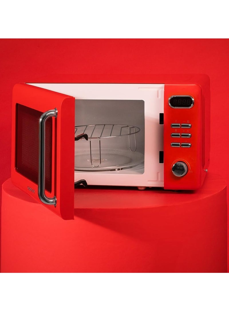 Digital Microwave with Grill Proclean 5110 Retro Red, 20L, 700W, 8 Programs