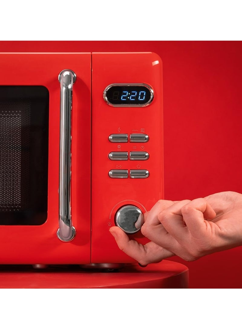 Digital Microwave with Grill Proclean 5110 Retro Red, 20L, 700W, 8 Programs