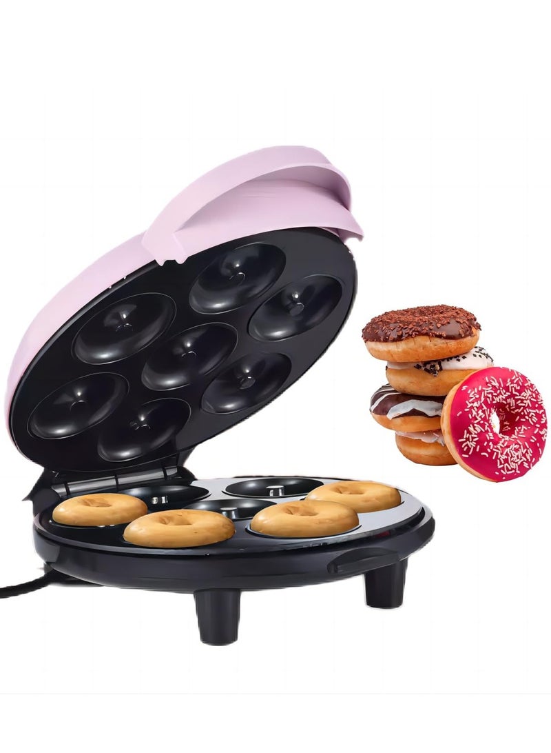 Electric Mini Doughnut Maker – Non-Stick 7-Cavity Donut Machine in Pink