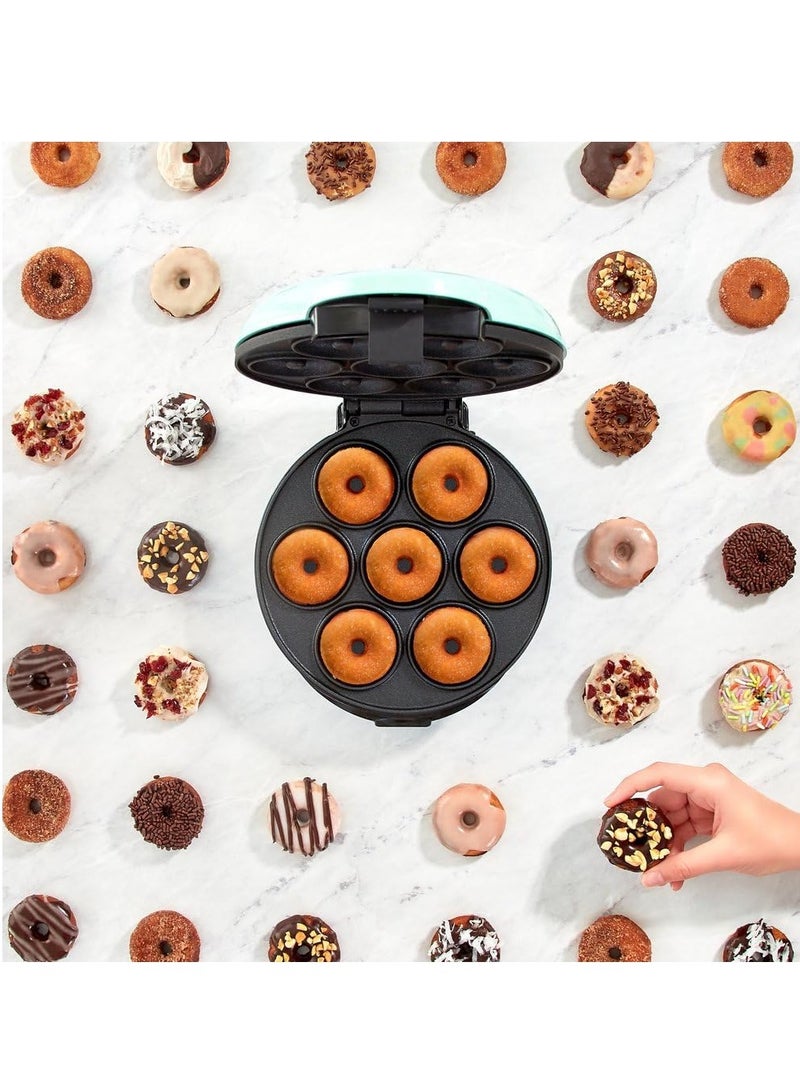 Electric Donut Maker with Non-Stick Surface - Makes 7 Mini Doughnuts, Pancakes, & More - Pink