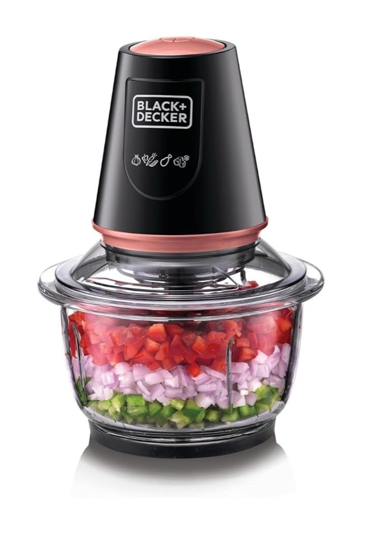 Black & Decker Vertical Chopper With Glass Bowl - 400 W