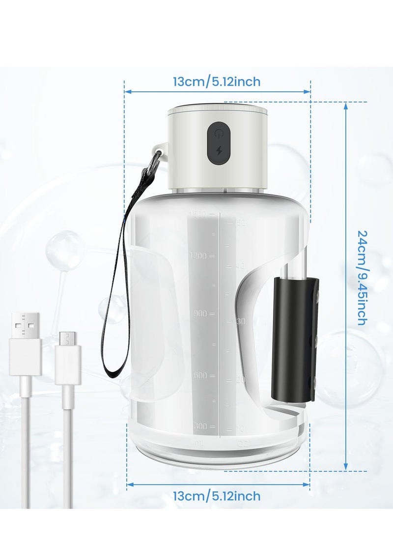 Hydrogen Water Bottle, 2024 New Portable Hydrogen Water Ionizer Machine, with Scale 1500ML Hydrogen Sports Water Bottle, Multifunctional Hydrogen Rich Water Glass Health Cup for Home Office Travel