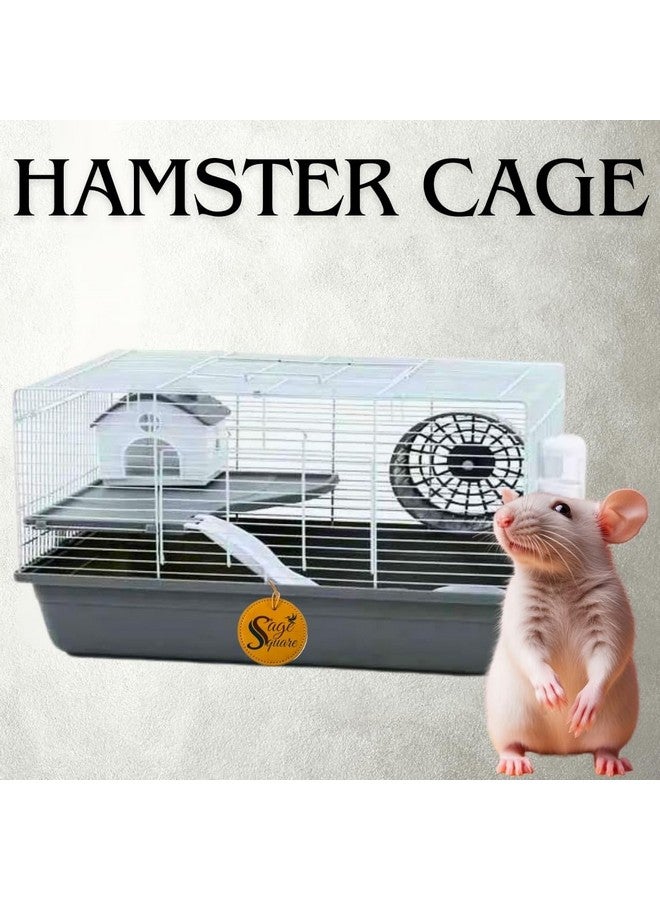 Oasis: Single-Story Hamster Habitat With Wheel - Deluxe Retreat For Petite Companions, Expansive Enclosure For Fun And Fitness, Best Haven For Small Pets, Elegant Sanctuary