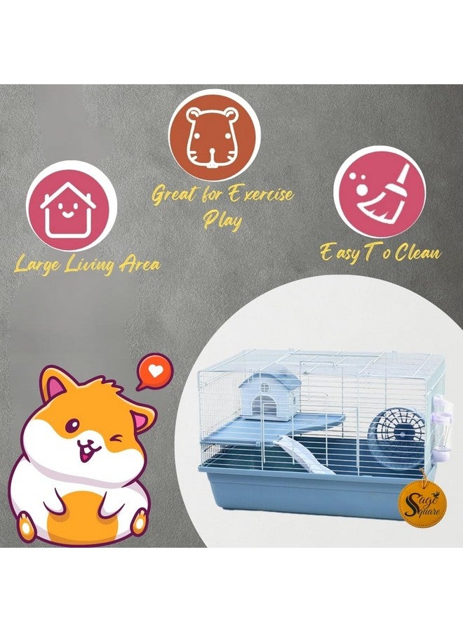 Oasis: Single-Story Hamster Habitat With Wheel - Deluxe Retreat For Petite Companions, Expansive Enclosure For Fun And Fitness, Best Haven For Small Pets, Elegant Sanctuary