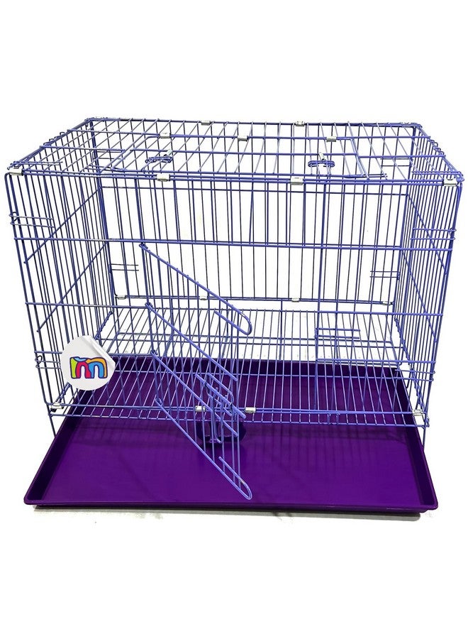 Iron Dog Crates Cage Kennel 36 Inch - Large Adult Dog Crate (36Lx25.50Wx24.50H) - Heavy-Duty Metal Construction - Portable & Foldable Design Violet Color