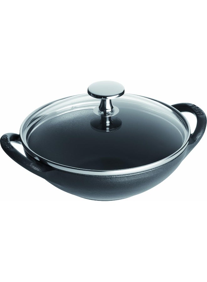 Staub Baby Wok + Glass Lid 16Cm Black