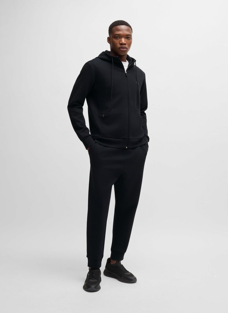 Stretch-cotton tracksuit bottoms with logo print