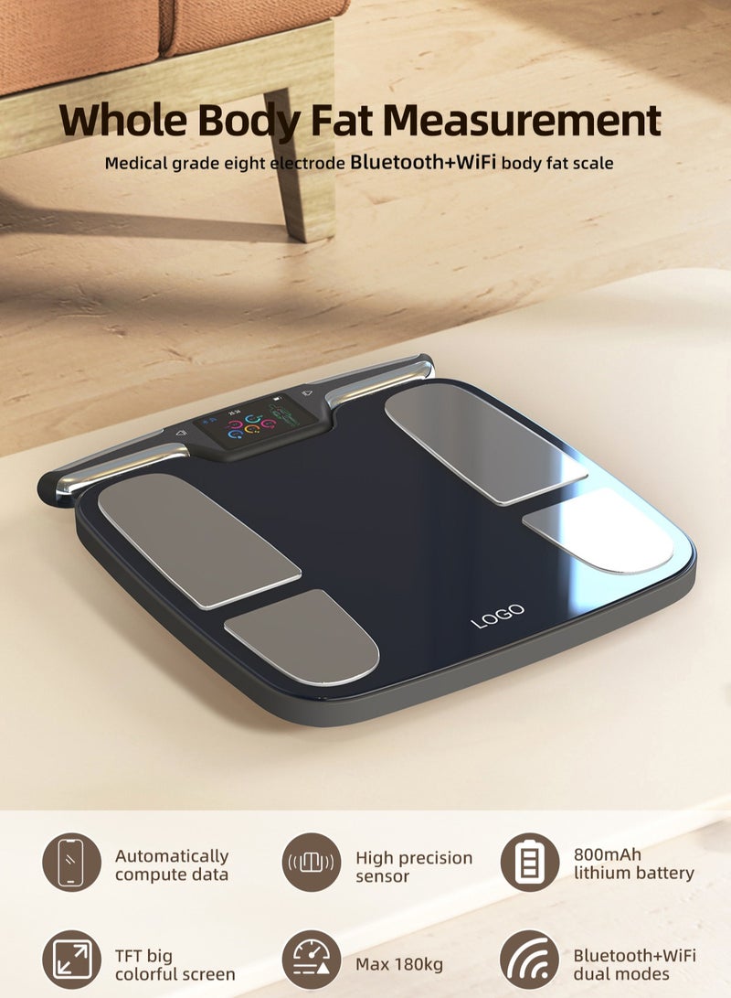 Eight-electrode human body weight scale, electronic scale, intelligent body fat scale, compatible with Xiaomi, Huawei, iPhone.