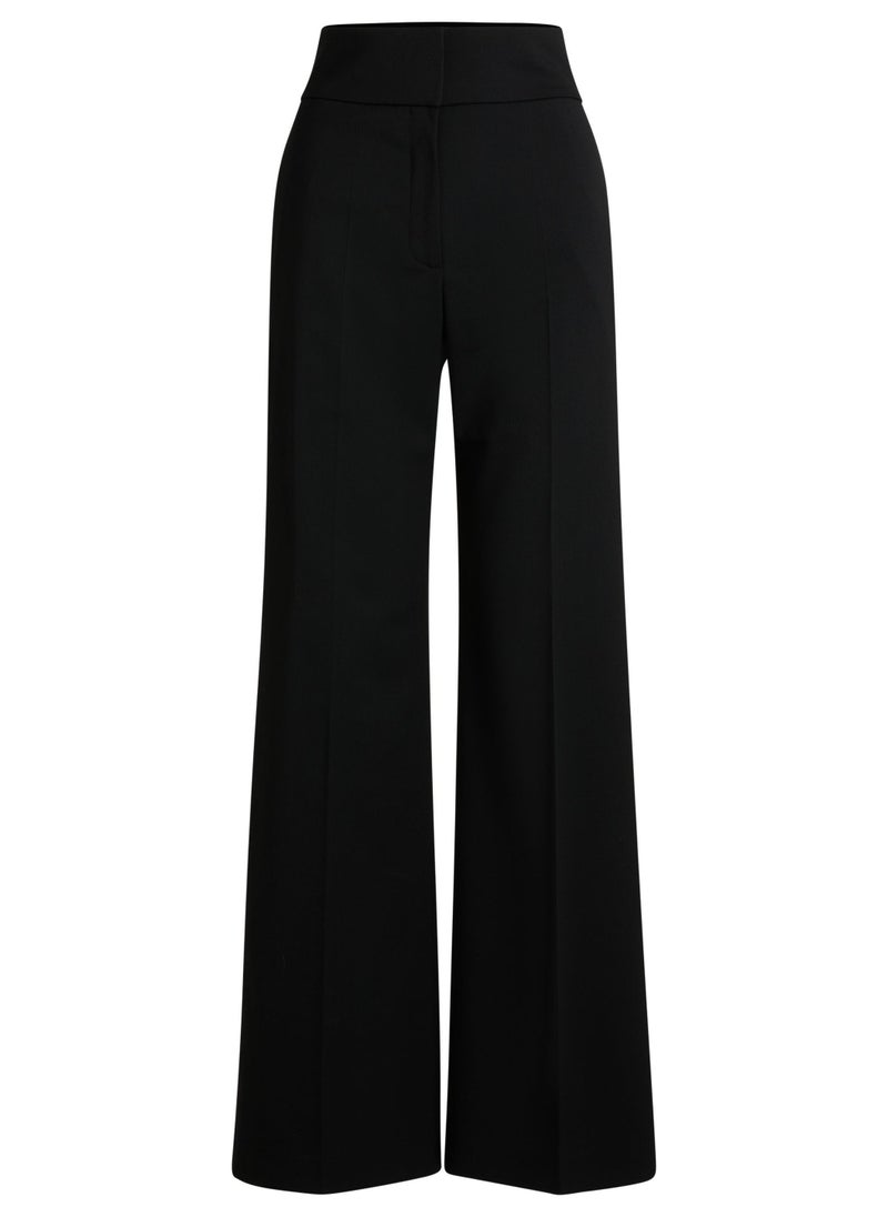 High-waisted regular-fit trousers with flared leg