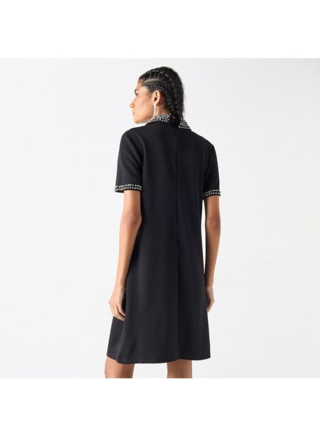 2Xtremz Embellished A-Line Midi T-shirt Dress