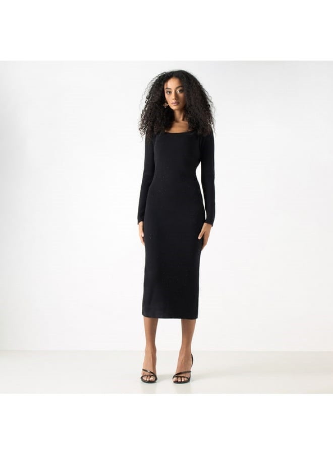 2Xtremz Ribbed Bodycon Dress with Long Sleeves