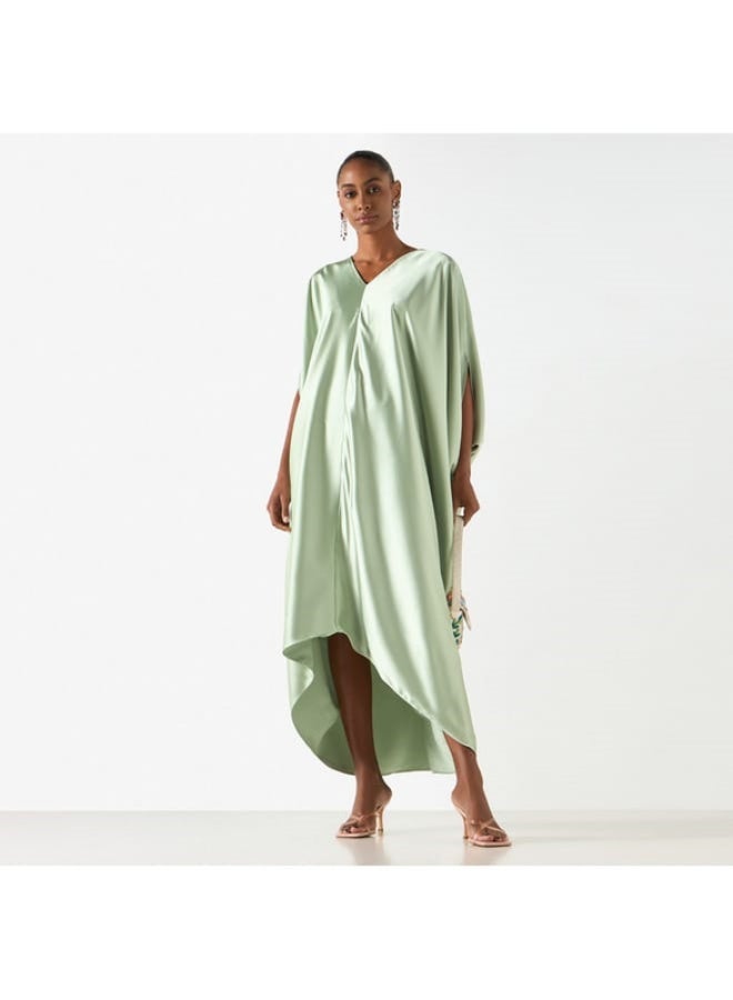 2Xtremz Solid V-neck Maxi Kaftan Dress