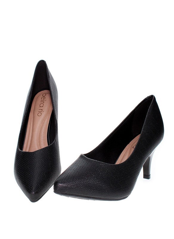 Beira Rio Ladies Low Heel Shoes Black | Made In Brazil