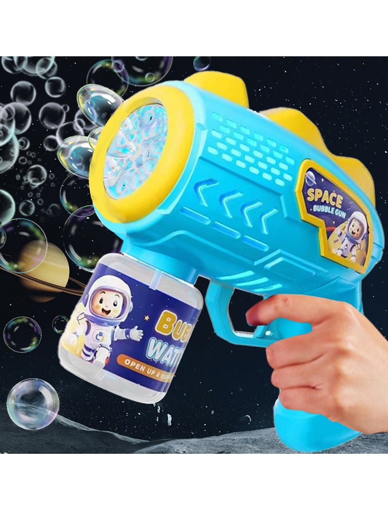 Bubble Gun Machine with Bubble Solution 2 in 1 for Toddlers 1-3, Automatic Bubbles Maker for Kids 4-8, Bubble Machine for Children, Outdoor Bubbles Blower Toys for Adults, Birthday Gifts Summer Party-Blue