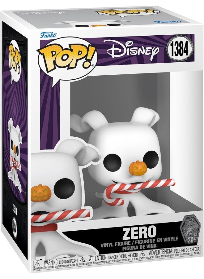 Funko Pop! Disney: the Night Before Christmas 30th - Zero With CandyCane - Disney: the Nightmare Before Christmas - Collectable Vinyl Figure - Gift Idea - Official Merchandise - Movies Fans