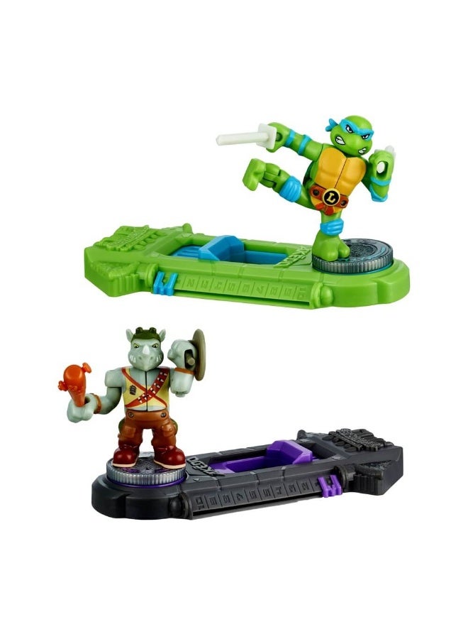 Teenage Mutant Ninja Turtles Leonardo Vs Rocksteady S1 Mini Figure Set (2 Pack)